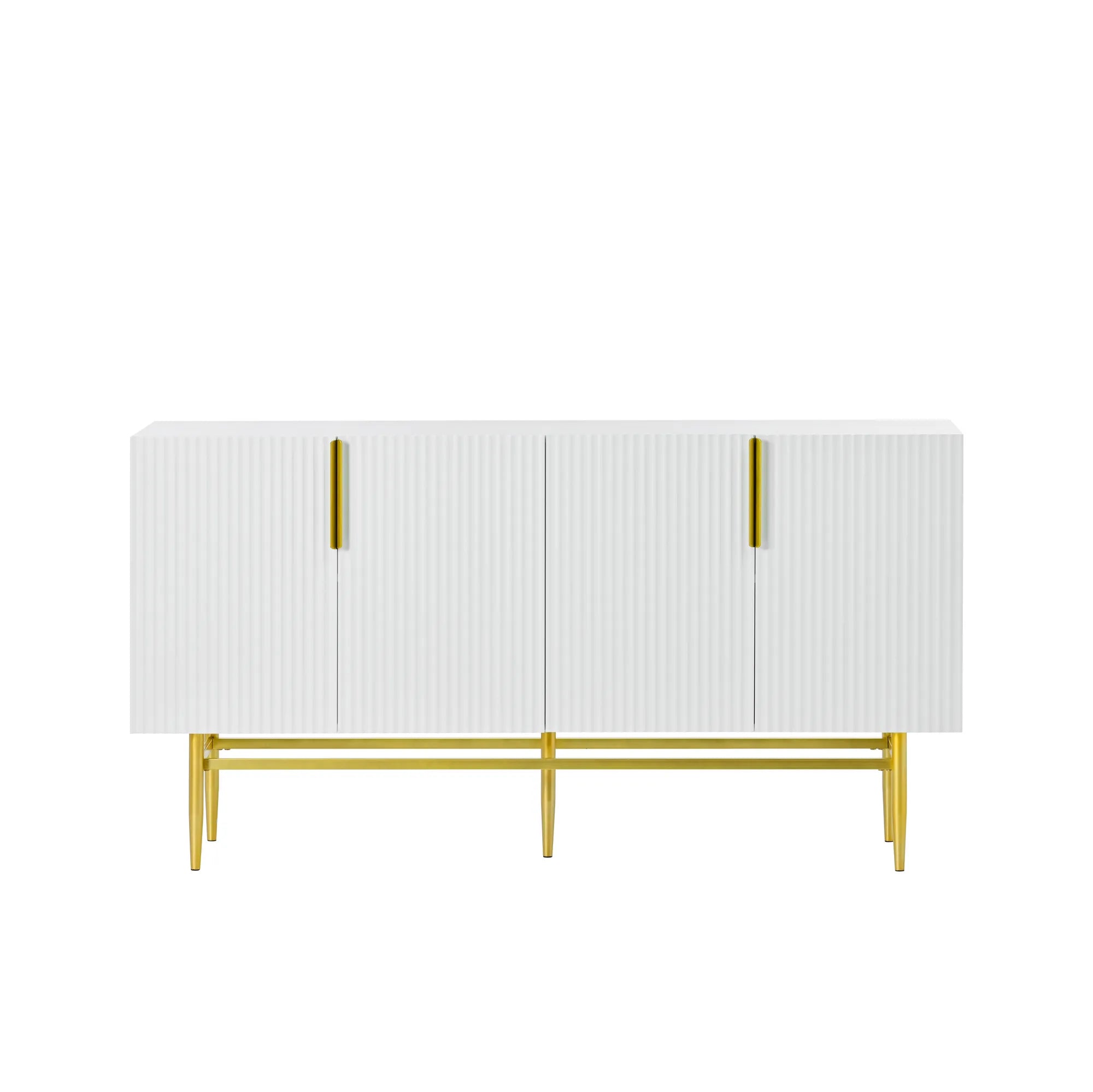 60” Modern 4-Door Sideboard with Gold Handles