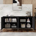 60” Modern Carved 4-Door Sideboard