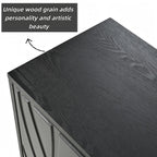 60” Modern Carved 4-Door Sideboard