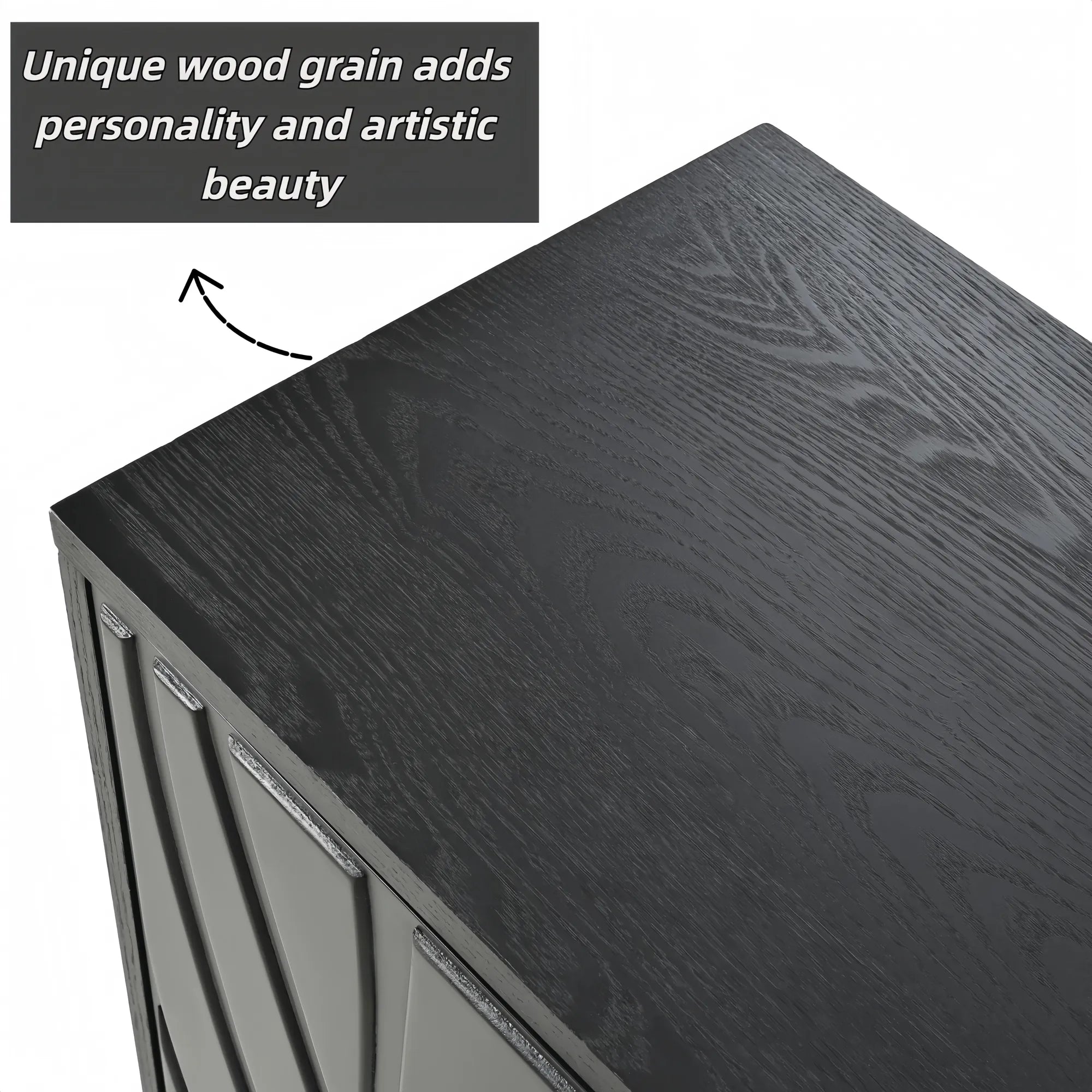 60” Modern Carved 4-Door Sideboard