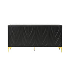 60” Modern Carved 4-Door Sideboard