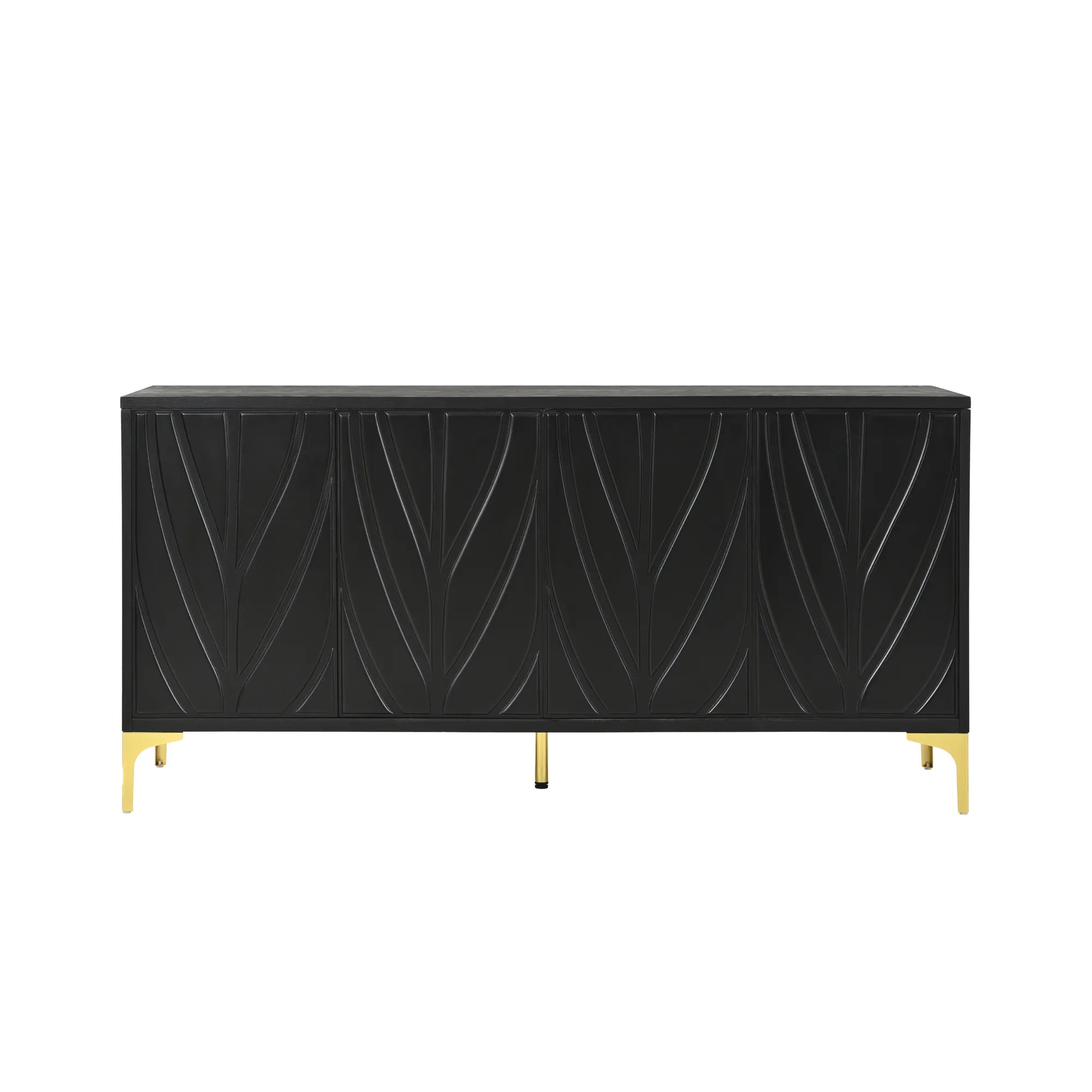 60” Modern Carved 4-Door Sideboard