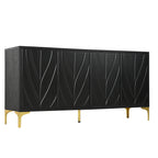 60” Modern Carved 4-Door Sideboard