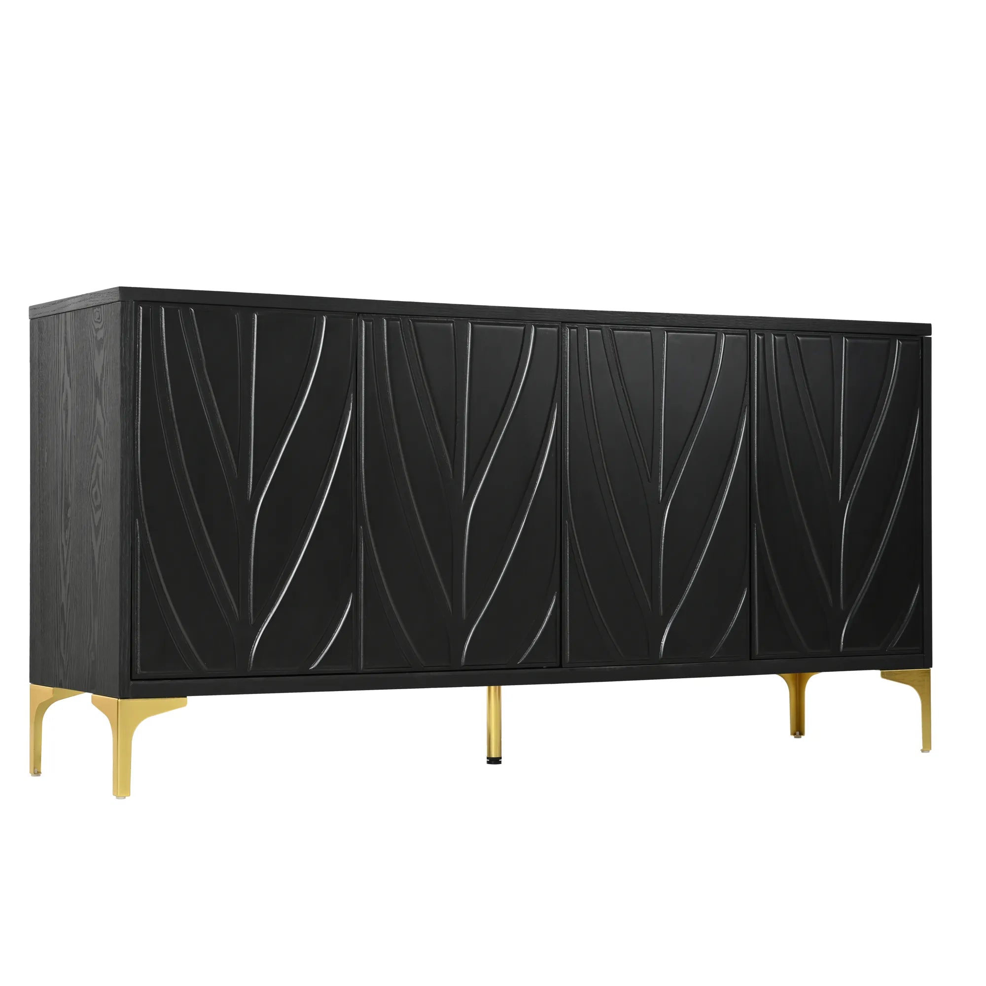 60” Modern Carved 4-Door Sideboard