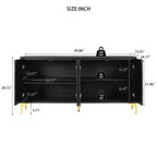 60” Modern Carved 4-Door Sideboard