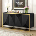 60" Modern Sideboard with Metal Legs and Storage