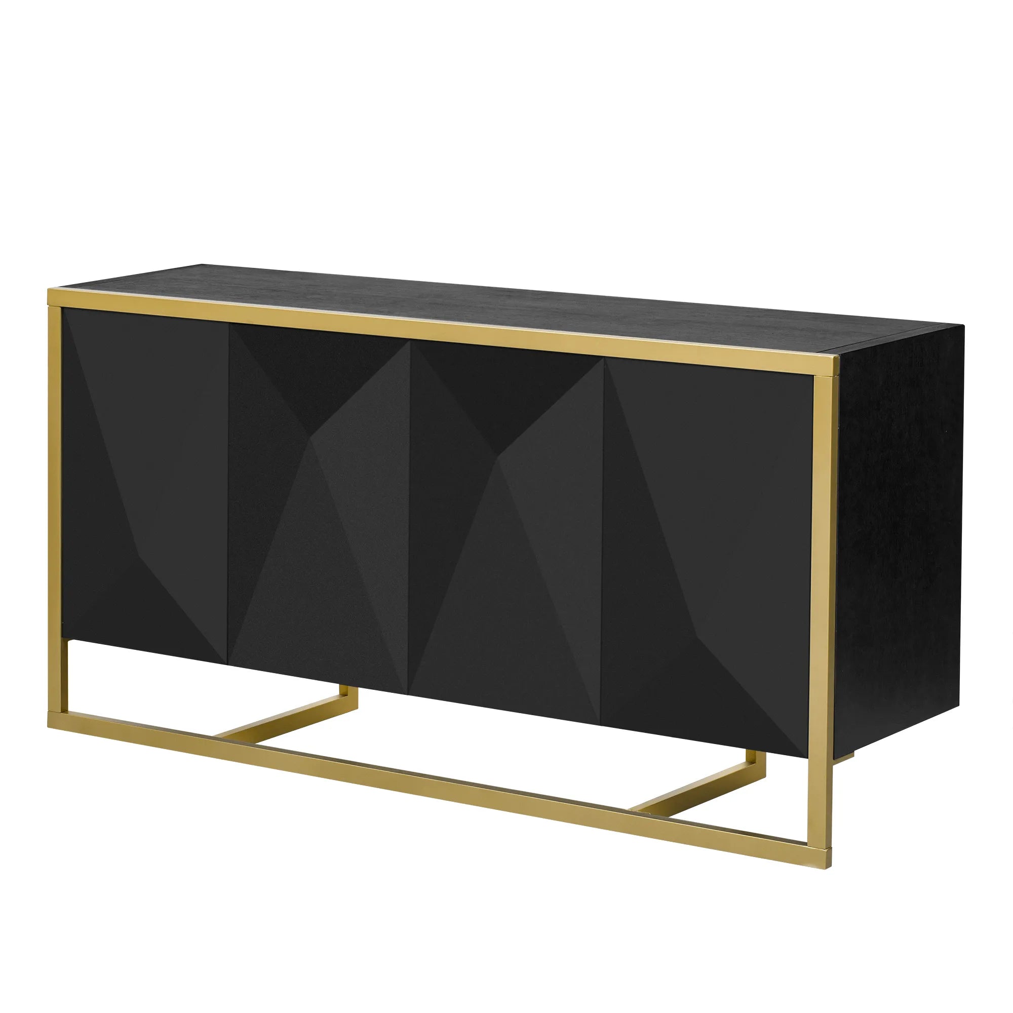 60" Modern Sideboard with Metal Legs and Storage
