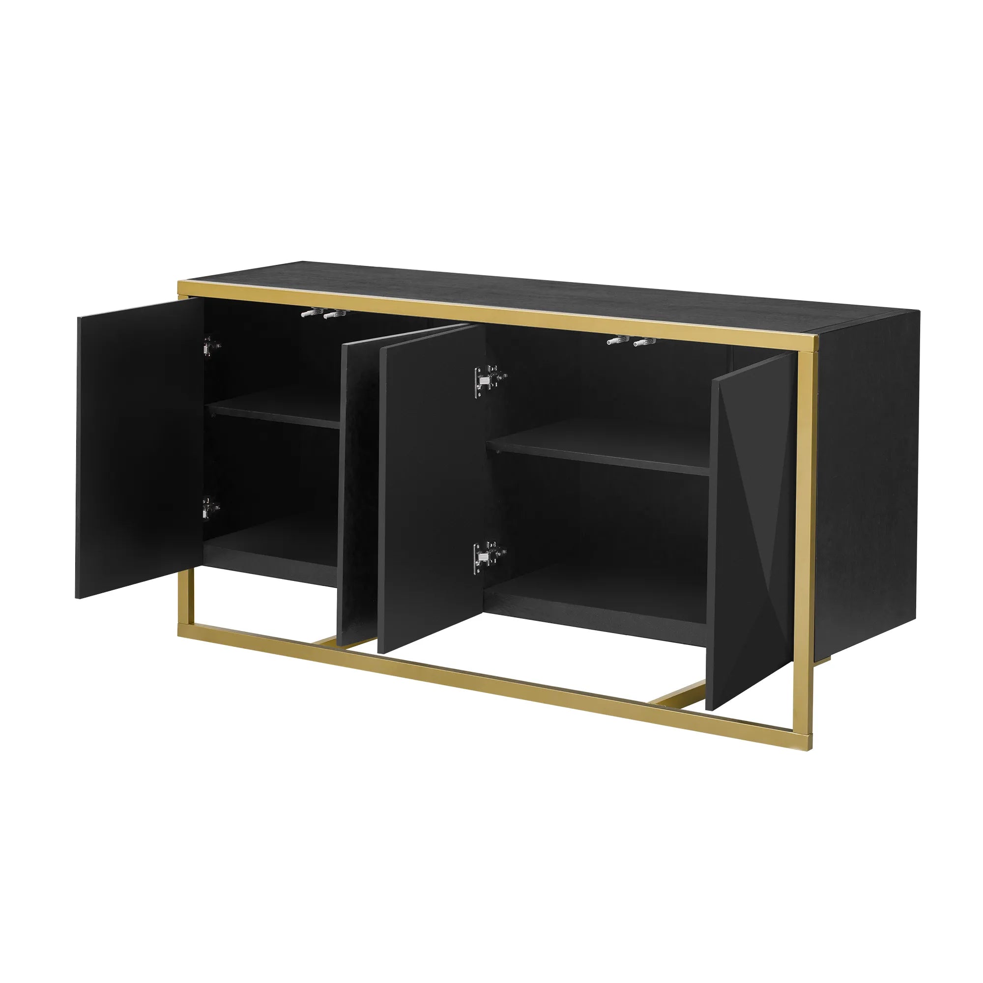 60" Modern Sideboard with Metal Legs and Storage
