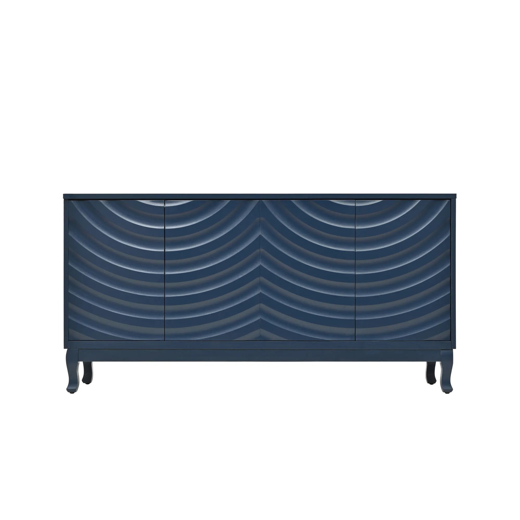 60" Modern Wavy 4-Door Sideboard