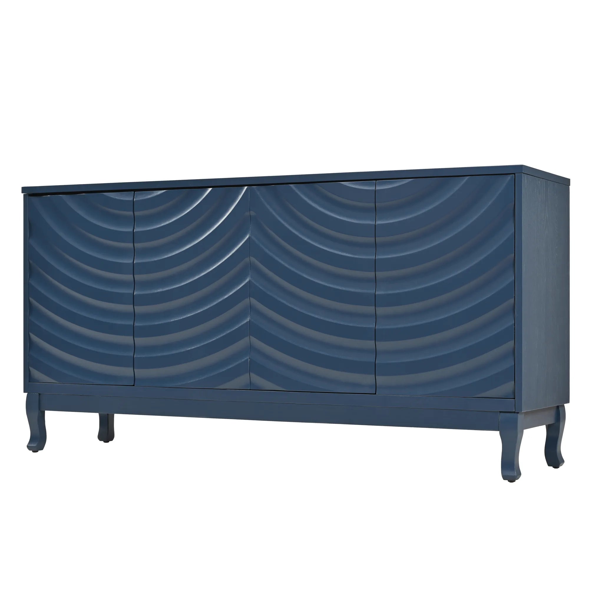 60" Modern Wavy 4-Door Sideboard