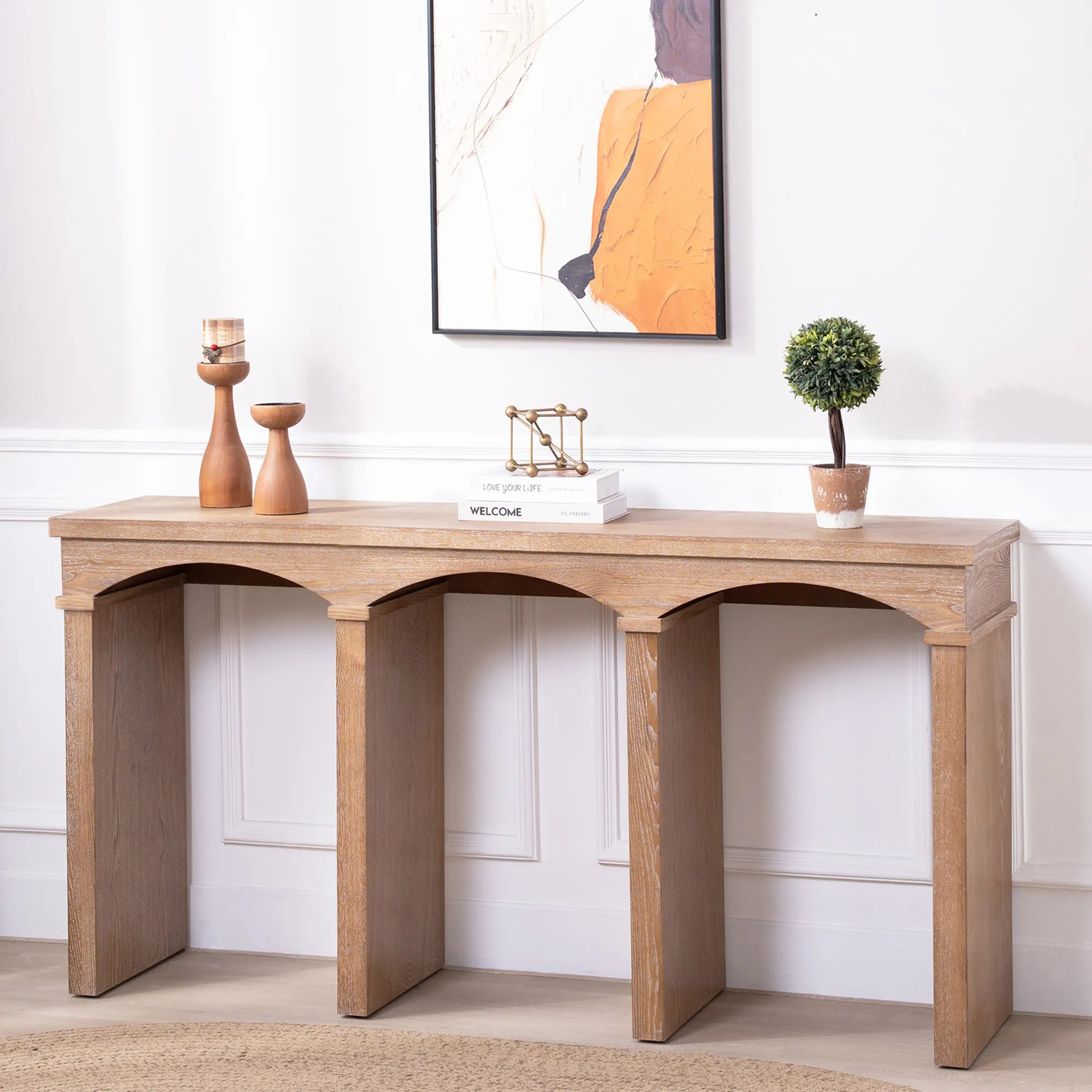 60” Rustic Archway Console Table