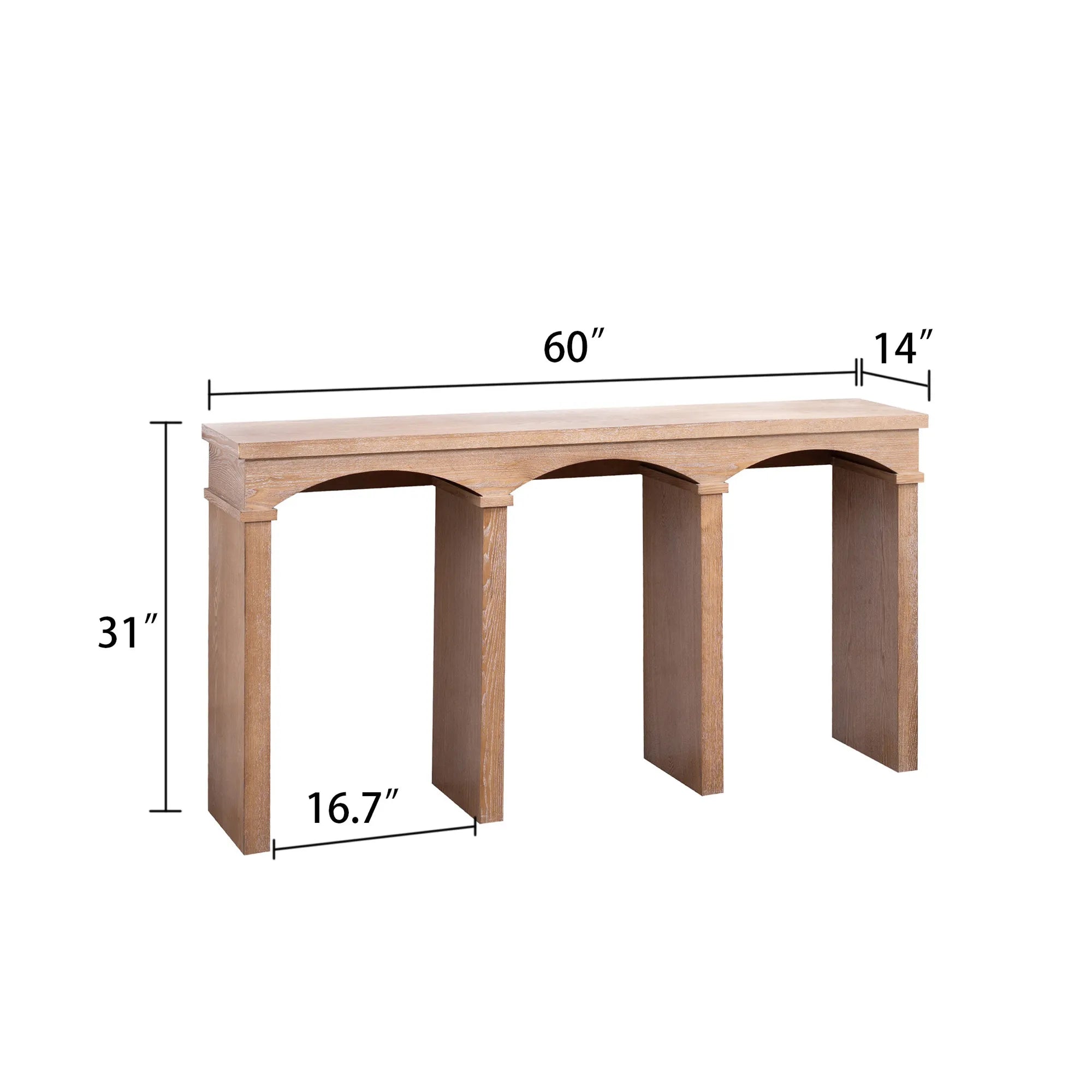 60” Rustic Archway Console Table