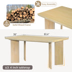 63" 7 Pieces Modern Dining Table Set with 6 Dining Chairs
