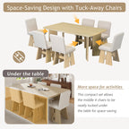 63" 7 Pieces Modern Dining Table Set with 6 Dining Chairs