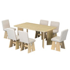 63" 7 Pieces Modern Dining Table Set with 6 Dining Chairs