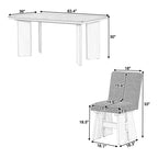 63" 7 Pieces Modern Dining Table Set with 6 Dining Chairs