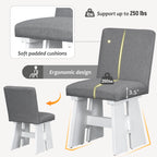 63" 7 Pieces Modern Dining Table Set with 6 Dining Chairs
