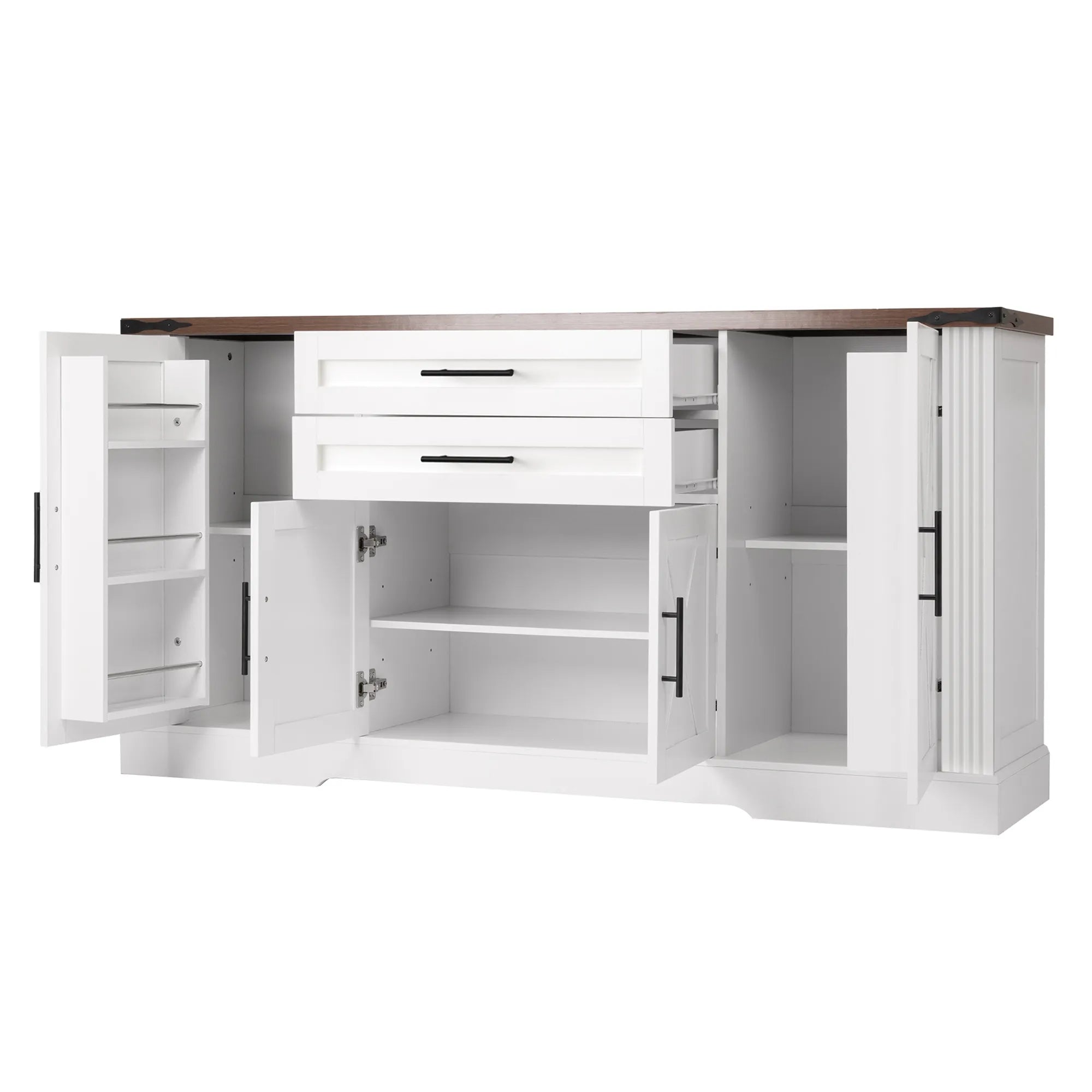 63” Farmhouse Barn Door Buffet Cabinet