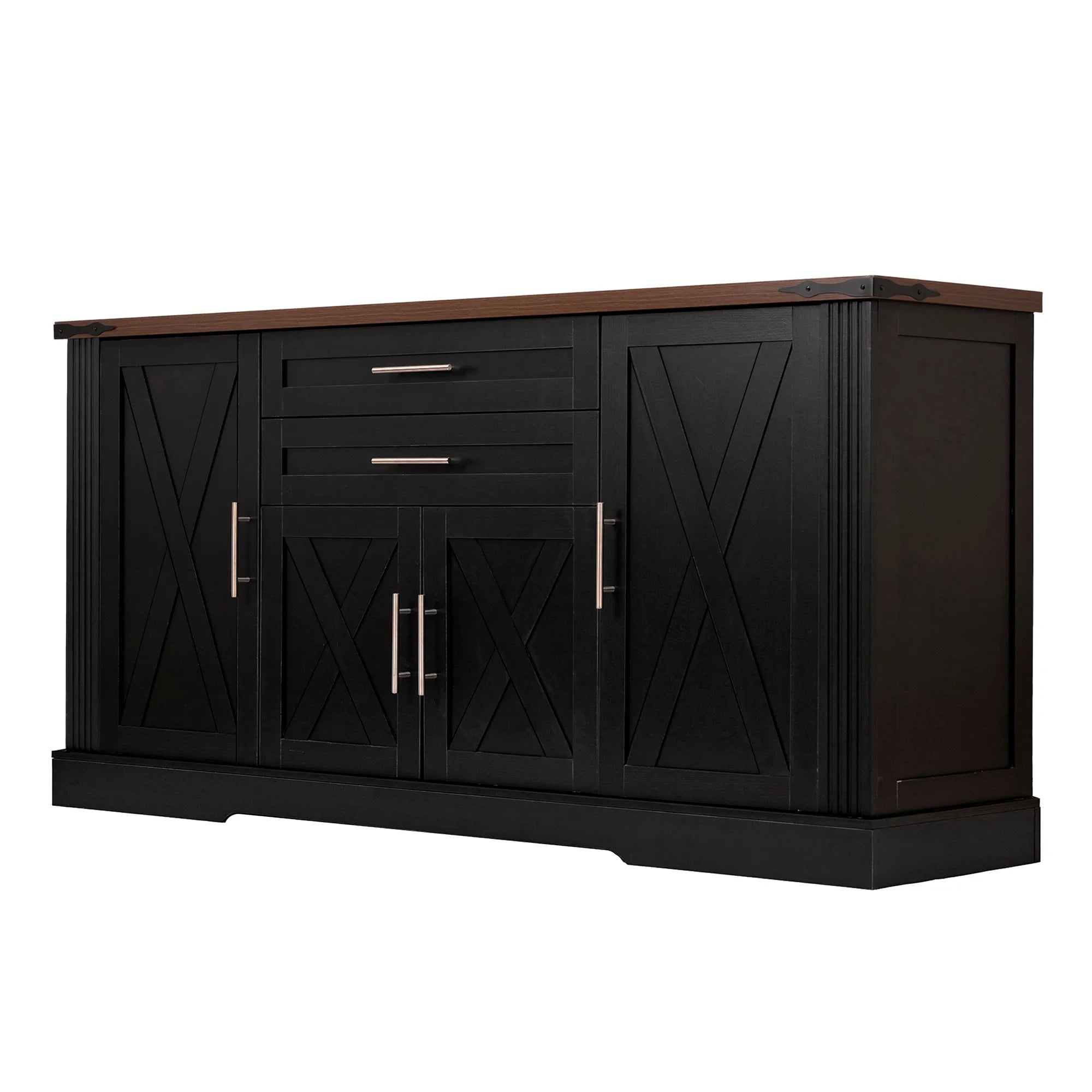 63” Farmhouse Barn Door Buffet Cabinet