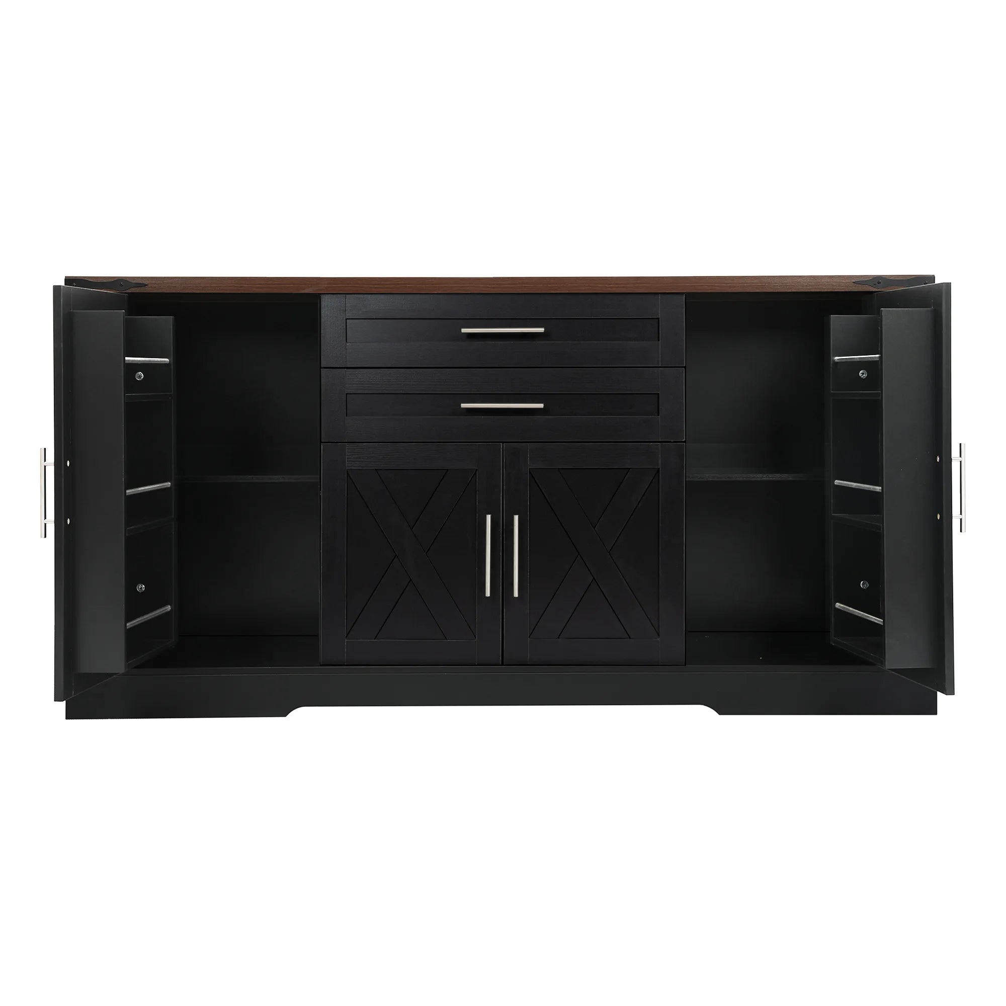 63” Farmhouse Barn Door Buffet Cabinet