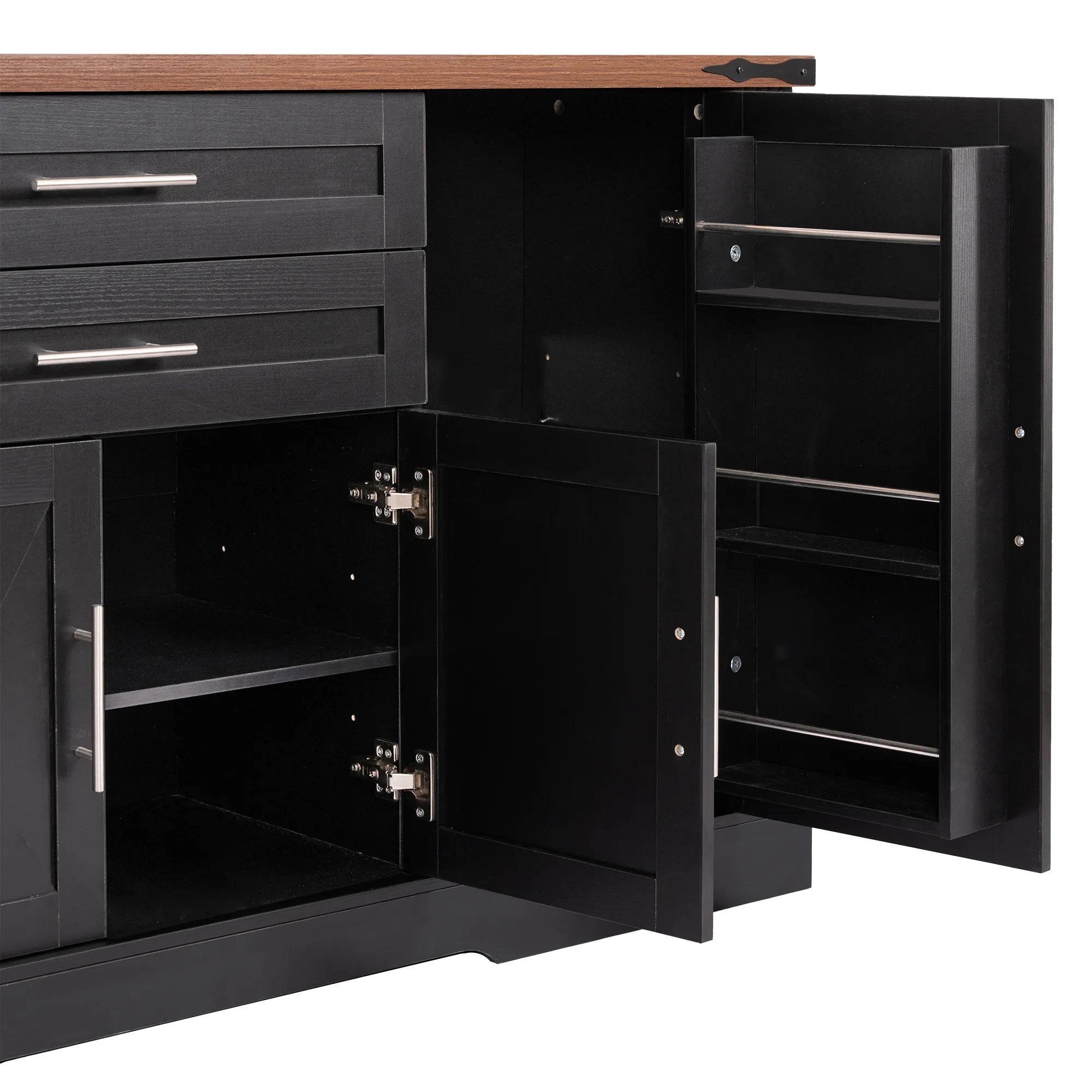 63” Farmhouse Barn Door Buffet Cabinet