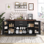 63” Farmhouse Barn Door Buffet Cabinet