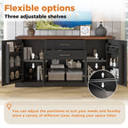 63” Farmhouse Barn Door Buffet Cabinet