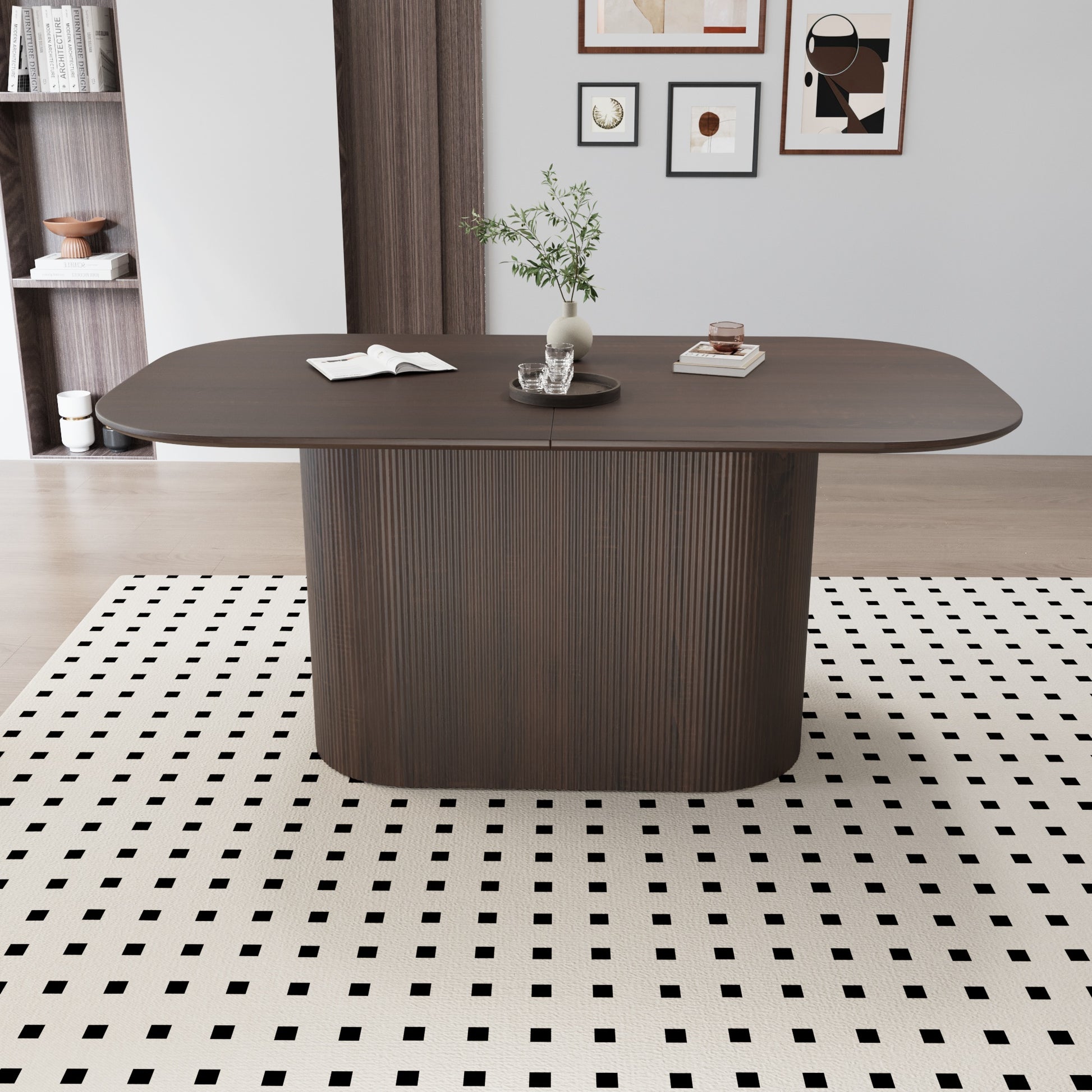 63“ Modern Dining Table Set For 6