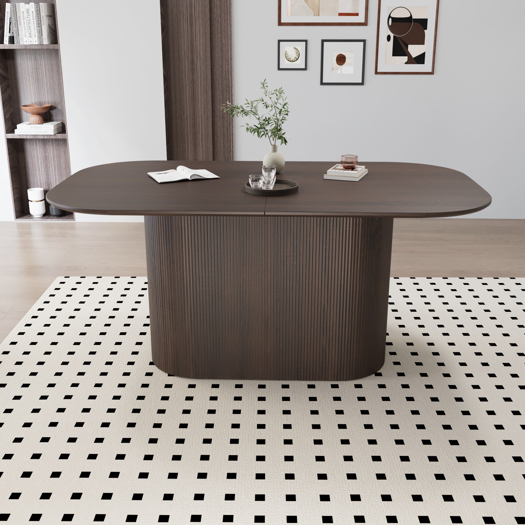 63“ Modern Dining Table Set For 6