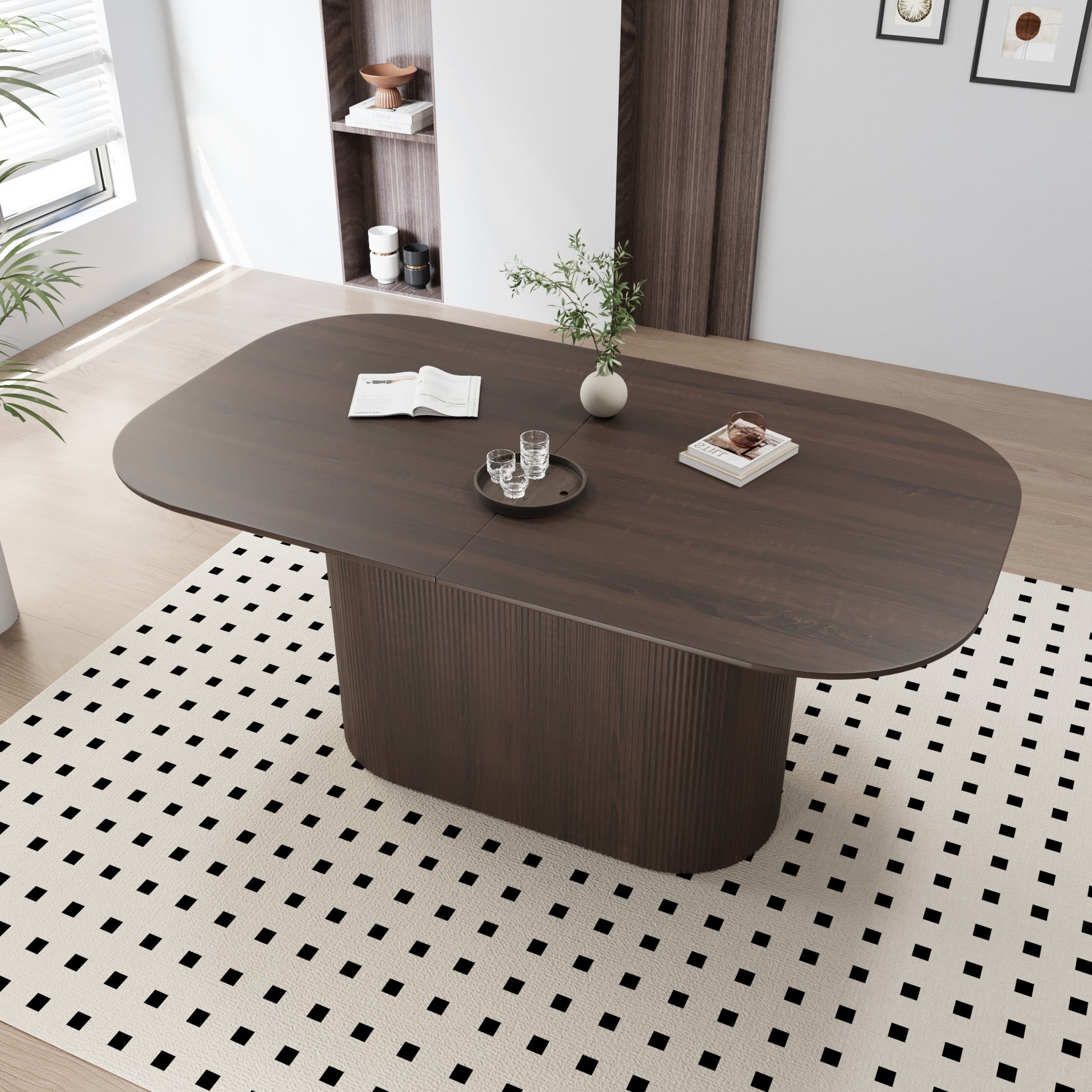 63“ Modern Dining Table Set For 6