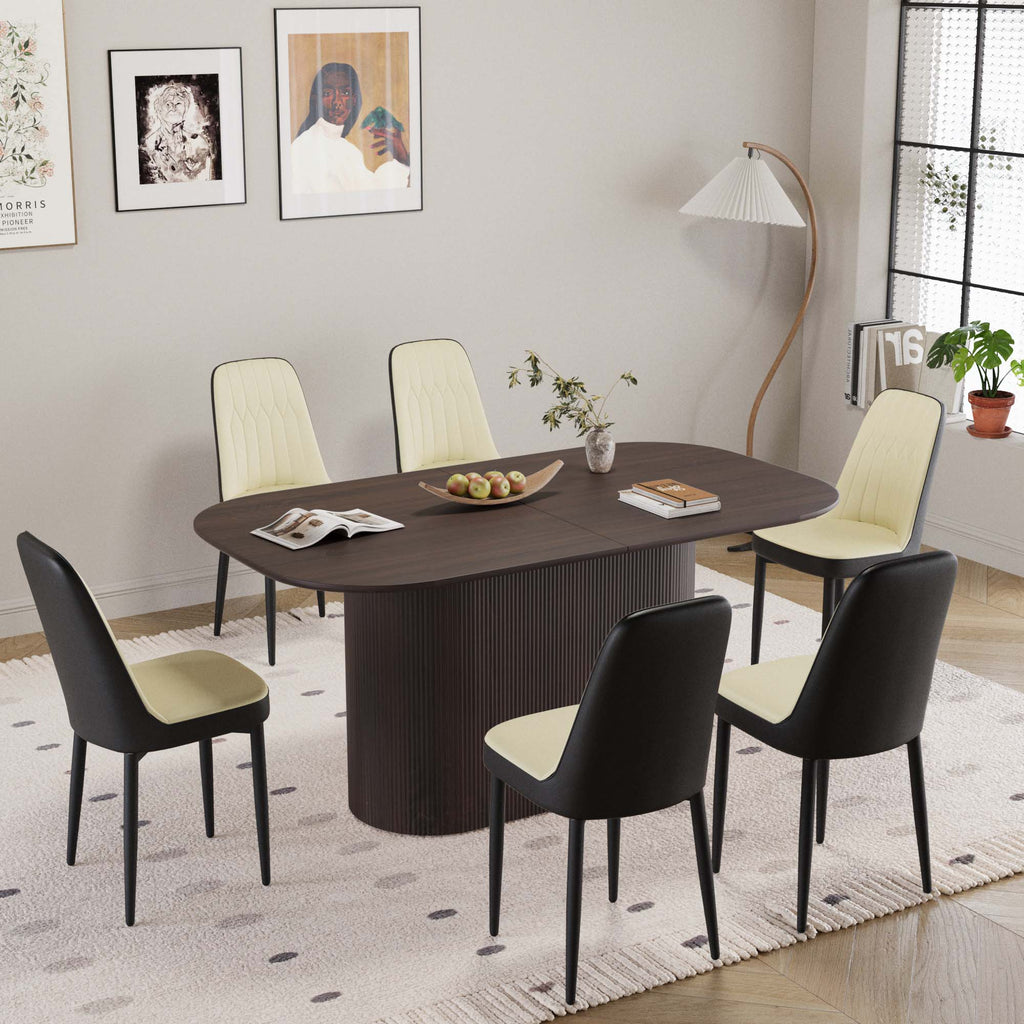 63“ Modern Dining Table Set For 6