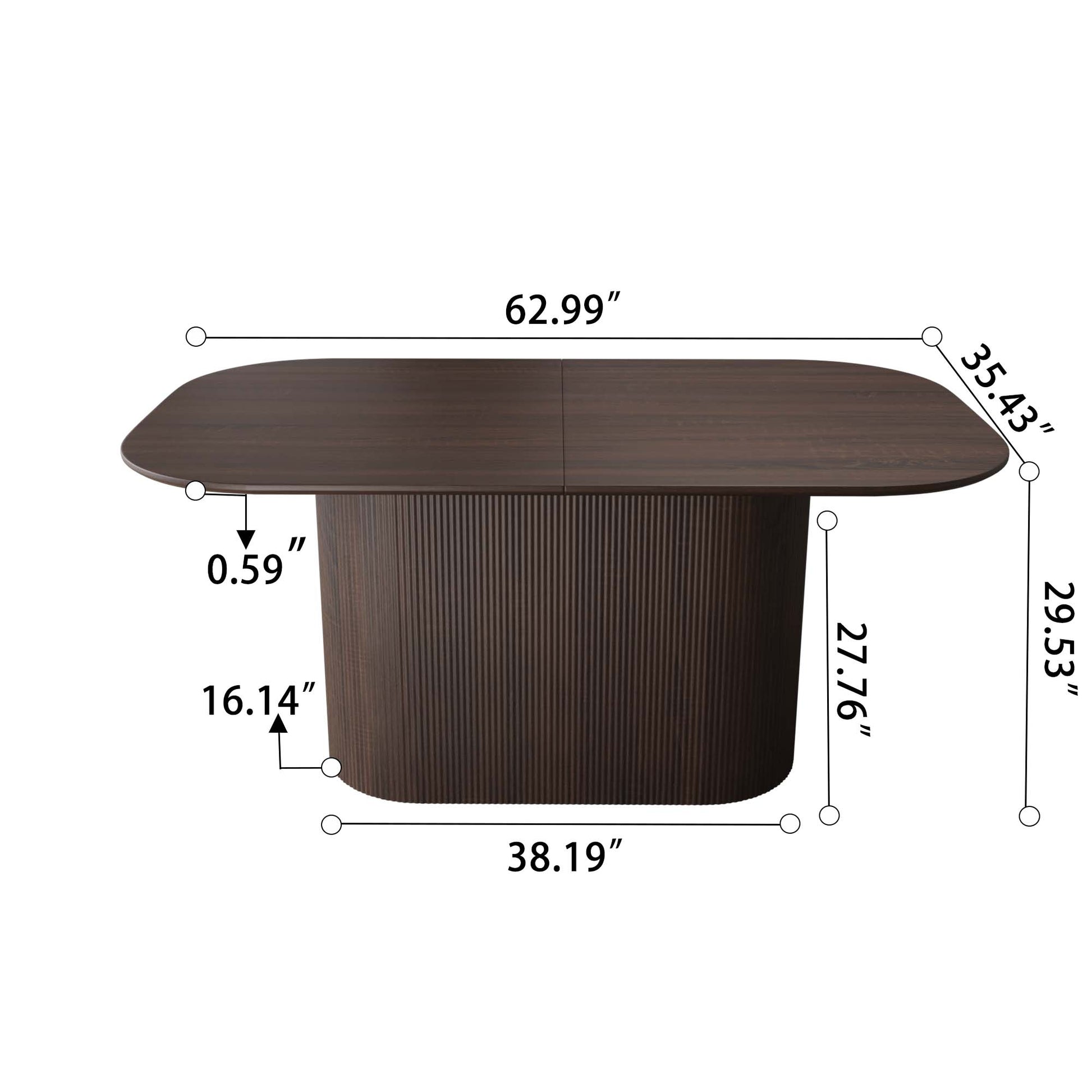 63“ Modern Dining Table Set For 6