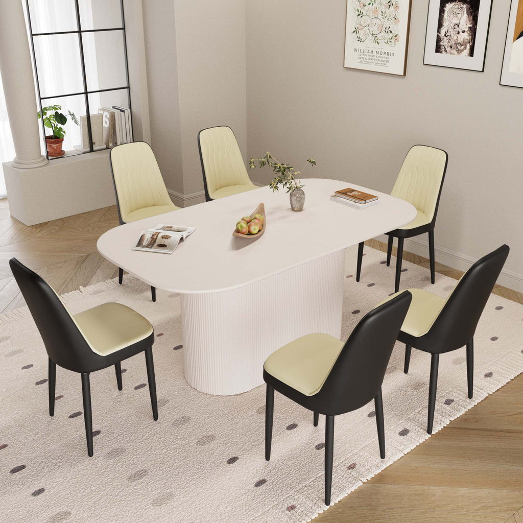 63“ Modern Dining Table Set For 6