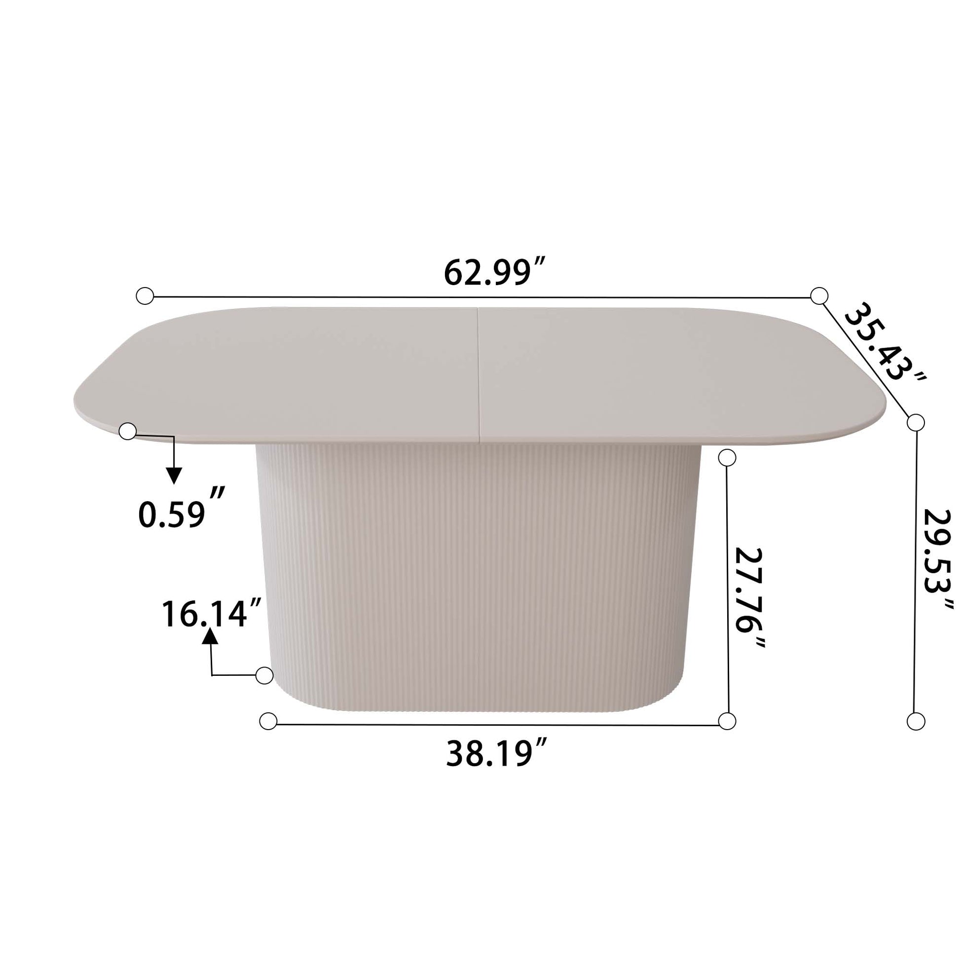 63“ Modern Dining Table Set For 6