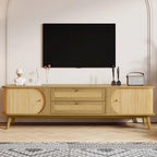 67” Mid-Century Modern TV Stand with Solid Wood Legs