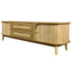 67” Mid-Century Modern TV Stand with Solid Wood Legs