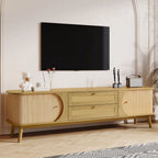 67” Mid-Century Modern TV Stand with Solid Wood Legs