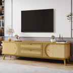 67” Mid-Century Modern TV Stand with Solid Wood Legs