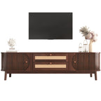 67” Mid-Century Modern TV Stand with Solid Wood Legs