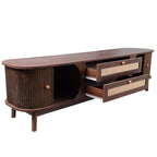 67” Mid-Century Modern TV Stand with Solid Wood Legs