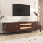 67” Mid-Century Modern TV Stand with Solid Wood Legs