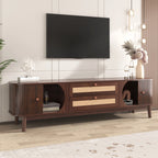 67” Mid-Century Modern TV Stand with Solid Wood Legs