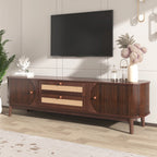 67” Mid-Century Modern TV Stand with Solid Wood Legs