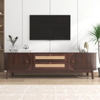 67” Mid-Century Modern TV Stand with Solid Wood Legs