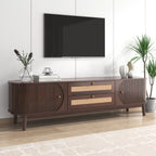 67” Mid-Century Modern TV Stand with Solid Wood Legs