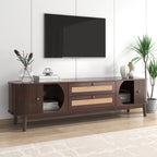 67” Mid-Century Modern TV Stand with Solid Wood Legs