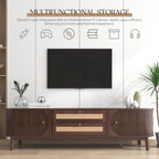 67” Mid-Century Modern TV Stand with Solid Wood Legs