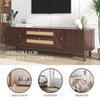 67” Mid-Century Modern TV Stand with Solid Wood Legs