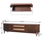 67” Mid-Century Modern TV Stand with Solid Wood Legs