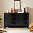 6 Drawer Modern Dresser with Slatted Grille Stripes
